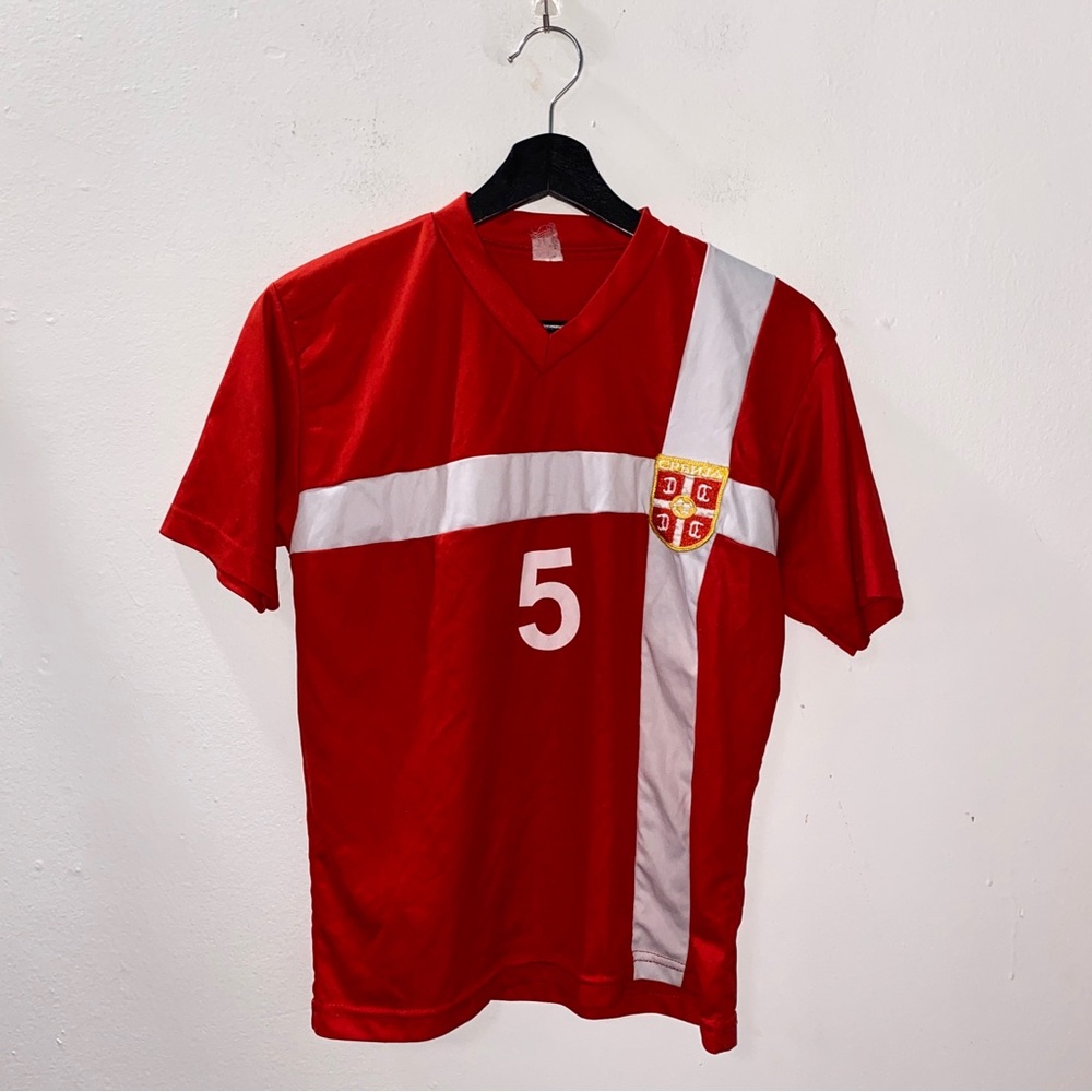 Serbia 2010/11 Home Jersey Vidić #5 Youth Size Large Red